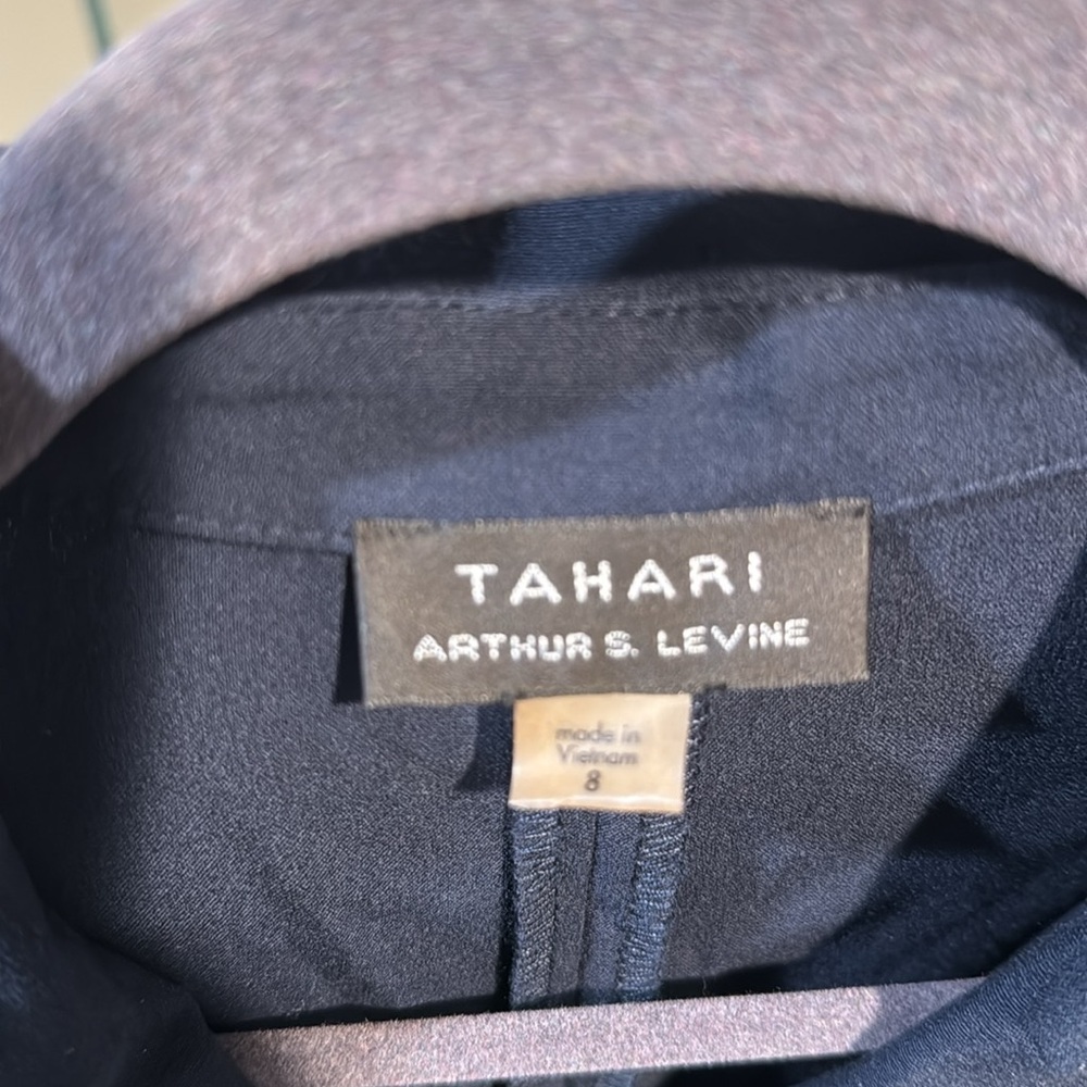 Tahari ASL Navy Short Sleeve Mini Dress - Picture 2 of 4